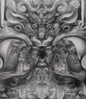 Imagus  13.5x13.5 graphite on paper  1993
private collection