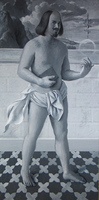 Author  48x24 gouache on panel  2005
