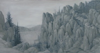 By Devil's Lake in Winter  60x98 Charcoal, Oil on Linen  2002/3
private collectioon