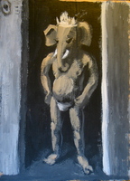 Ganesh in the Hall
18x24
acrylic on cardboard
2002