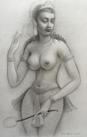 Apsara (with Lotus)
5x9
graphite on paper
2014
private collection